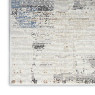 CK022 Infinity IFN06 Ivory Grey Blue Area Rug by Calvin Klein Texture Image