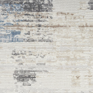 CK022 Infinity IFN06 Ivory Grey Blue Area Rug by Calvin Klein Swatch Image
