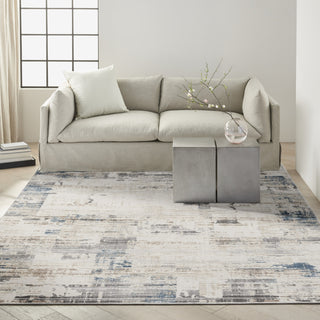 CK022 Infinity IFN06 Ivory Grey Blue Area Rug by Calvin Klein Room Image Feature