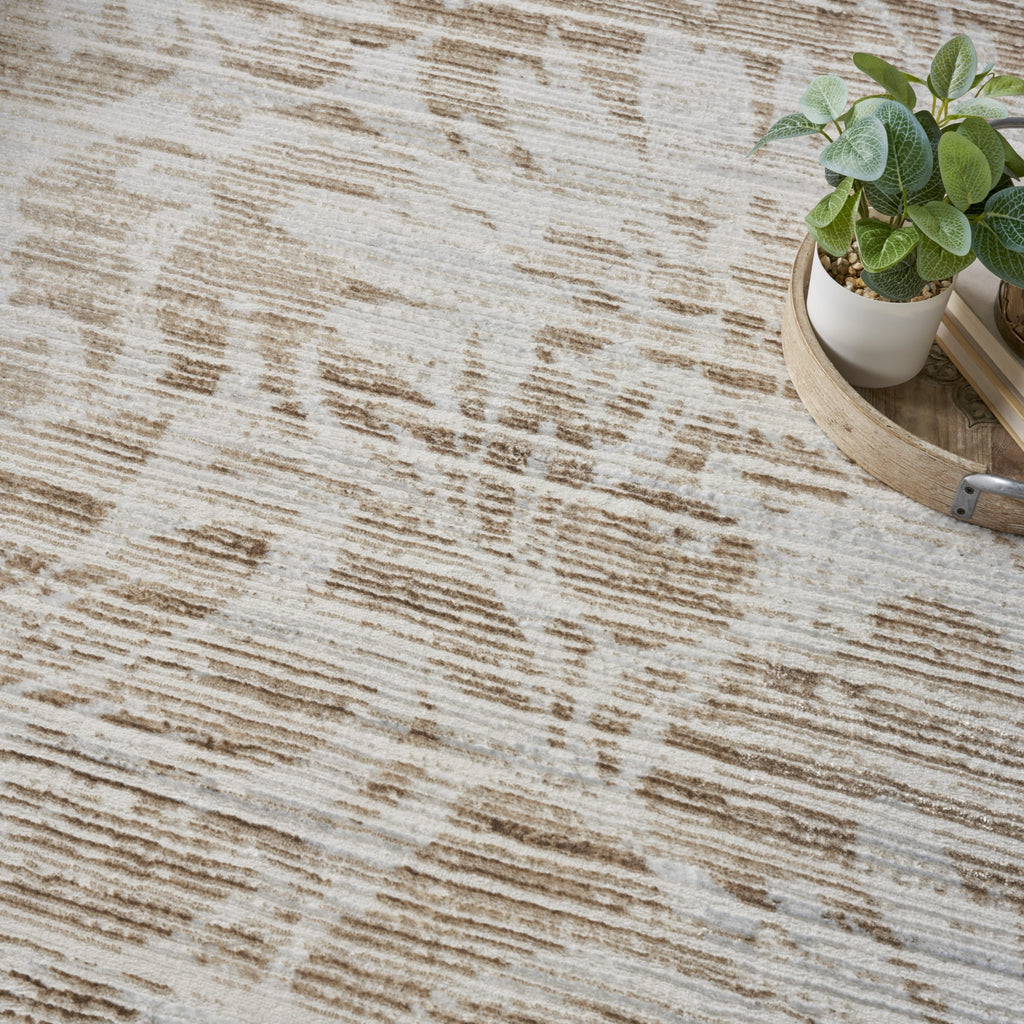 Nourison Iliana ILI02 Ivory Grey with Gold Accents Area Rug by Inspire Me! Home D�cor Corner Image