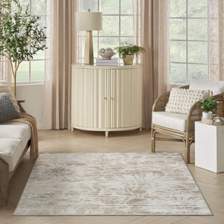 Nourison Iliana ILI02 Ivory Grey with Gold Accents Area Rug by Inspire Me! Home D�cor Room Image Feature