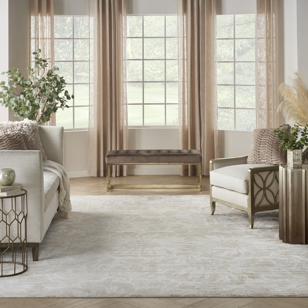 Nourison Iliana ILI02 Ivory Grey with Gold Accents Area Rug by Inspire Me! Home D�cor Room Image Feature