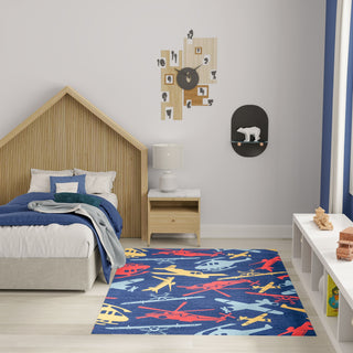 Nourison Imagination IMA06 Navy Multicolor Area Rug Swatch Image