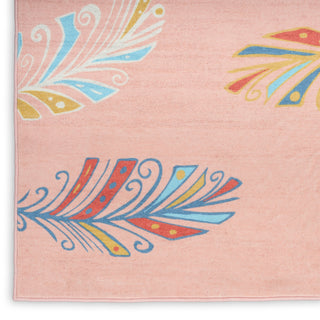 Nourison Imagination IMA12 Pink Multicolor Machine Washable Area Rug Corner Image