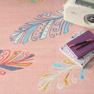 Nourison Imagination IMA12 Pink Multicolor Machine Washable Area Rug Texture Image