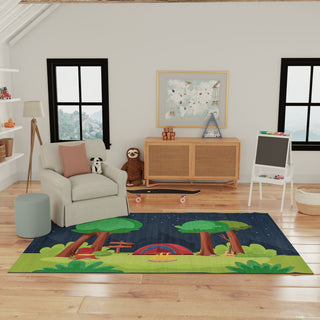 Nourison Imagination IMA13 Navy Multicolor Area Rug Swatch Image