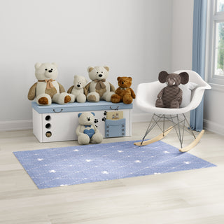 Nourison Imagination IMA15 Blue Machine Washable Area Rug Corner Image