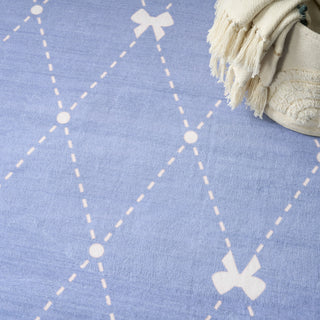 Nourison Imagination IMA15 Blue Machine Washable Area Rug Corner Image