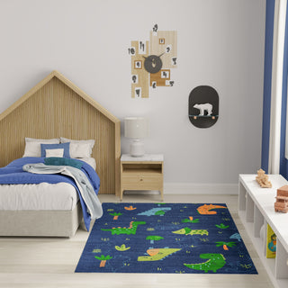 Nourison Imagination IMA16 Navy Multicolor Area Rug Swatch Image