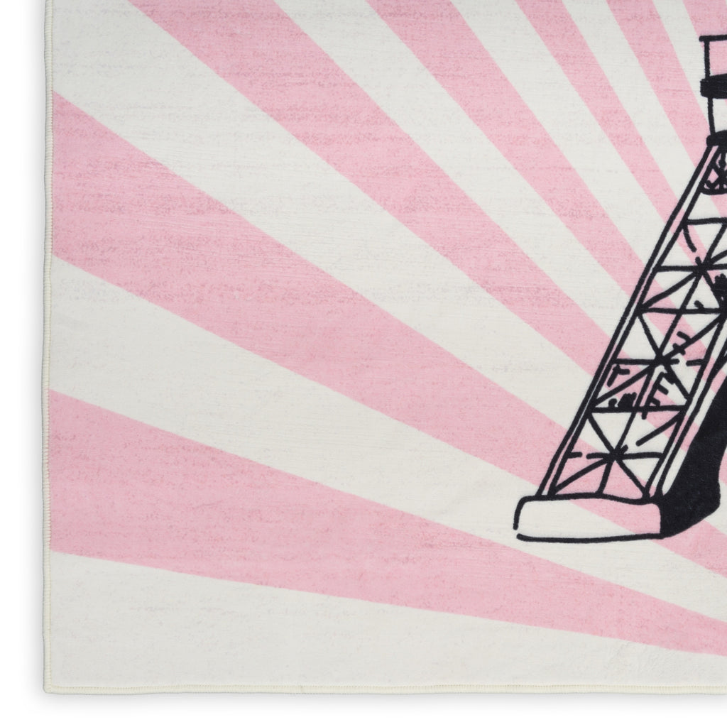 Nourison Imagination IMA17 Pink Area Rug Corner Image