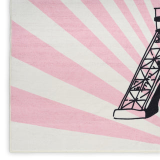 Nourison Imagination IMA17 Pink Area Rug Corner Image