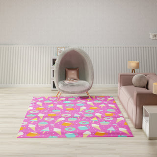 Nourison Imagination IMA19 Pink Multicolor Machine Washable Area Rug Swatch Image