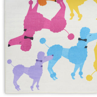 Nourison Imagination IMA20 Ivory Multicolor Machine Washable Area Rug Corner Image
