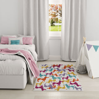 Nourison Imagination IMA20 Ivory Multicolor Machine Washable Area Rug Swatch Image