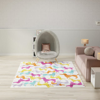 Nourison Imagination IMA20 Ivory Multicolor Machine Washable Area Rug Swatch Image