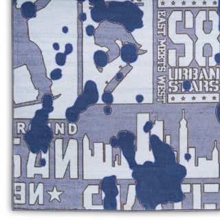 Nourison Imagination IMA22 Blue Area Rug Corner Image