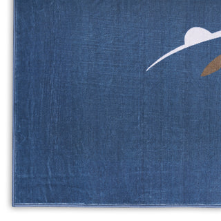 Nourison Imagination IMA23 Blue Area Rug Corner Image