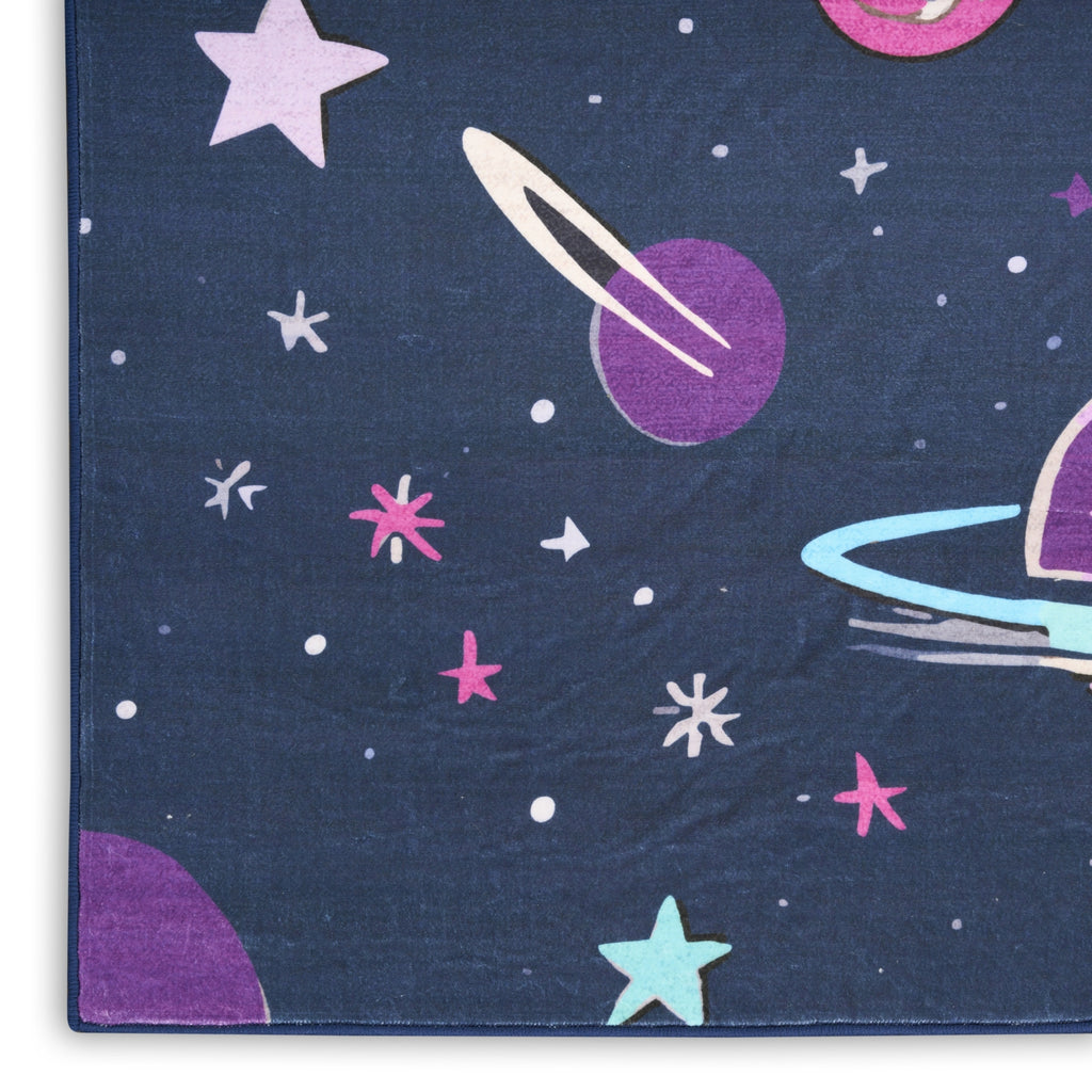 Nourison Imagination IMA27 Black Machine Washable Area Rug Corner Image