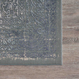 LR Resources Imagine Daytime Dusk Niagara Blue Area Rug Corner Image