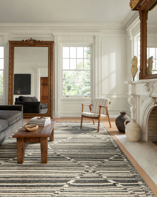 Loloi Iman IMA-01 Ivory/Charcoal Area Rug Lifestyle Image Feature