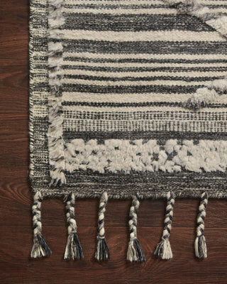 Loloi Iman IMA-01 Ivory/Charcoal Area Rug Corner Image