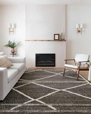 Loloi Iman IMA-02 Beige/Charcoal Area Rug Lifestyle Image Feature