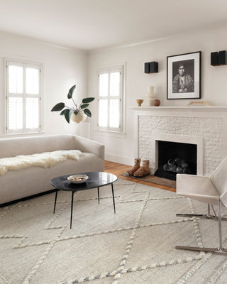 Loloi Iman IMA-03 Ivory/Light Grey Area Rug Lifestyle Image Feature