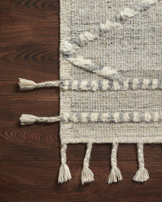 Loloi Iman IMA-03 Ivory/Light Grey Area Rug Corner Image