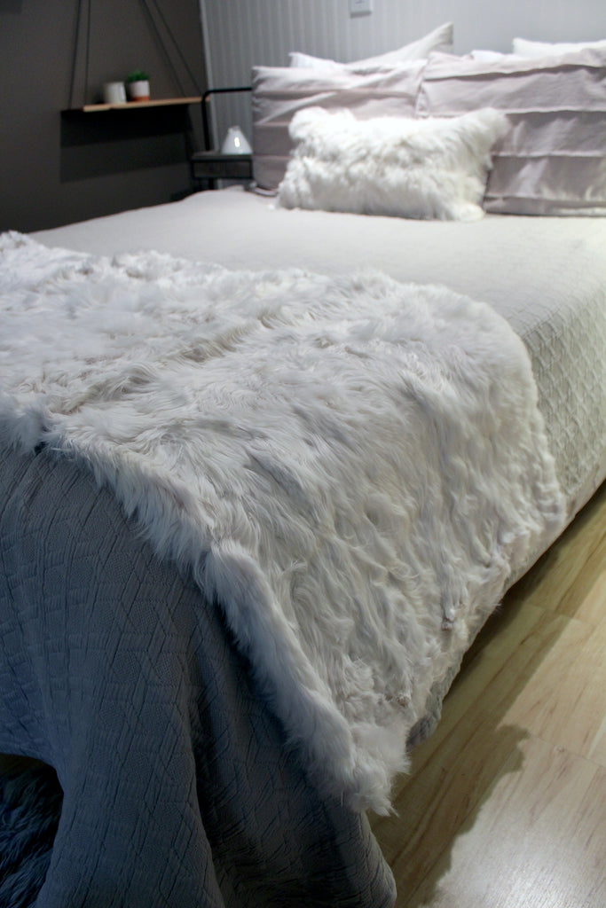 Auskin Luxe Alpaca Bed Scarves King White Bedding main image