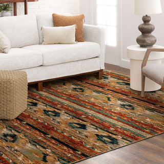 Karastan Spice Market Infused Aquamarine Area Rug Lifestyle Image