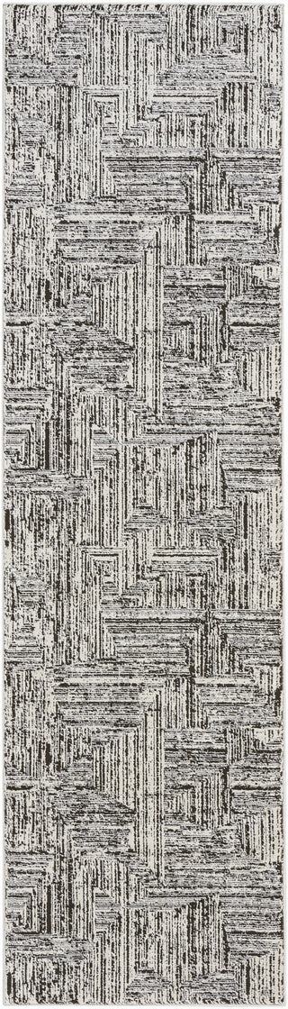 Calvin Klein Ck024 Irradiant IRR01 Cream Black Area Rug Corner Image