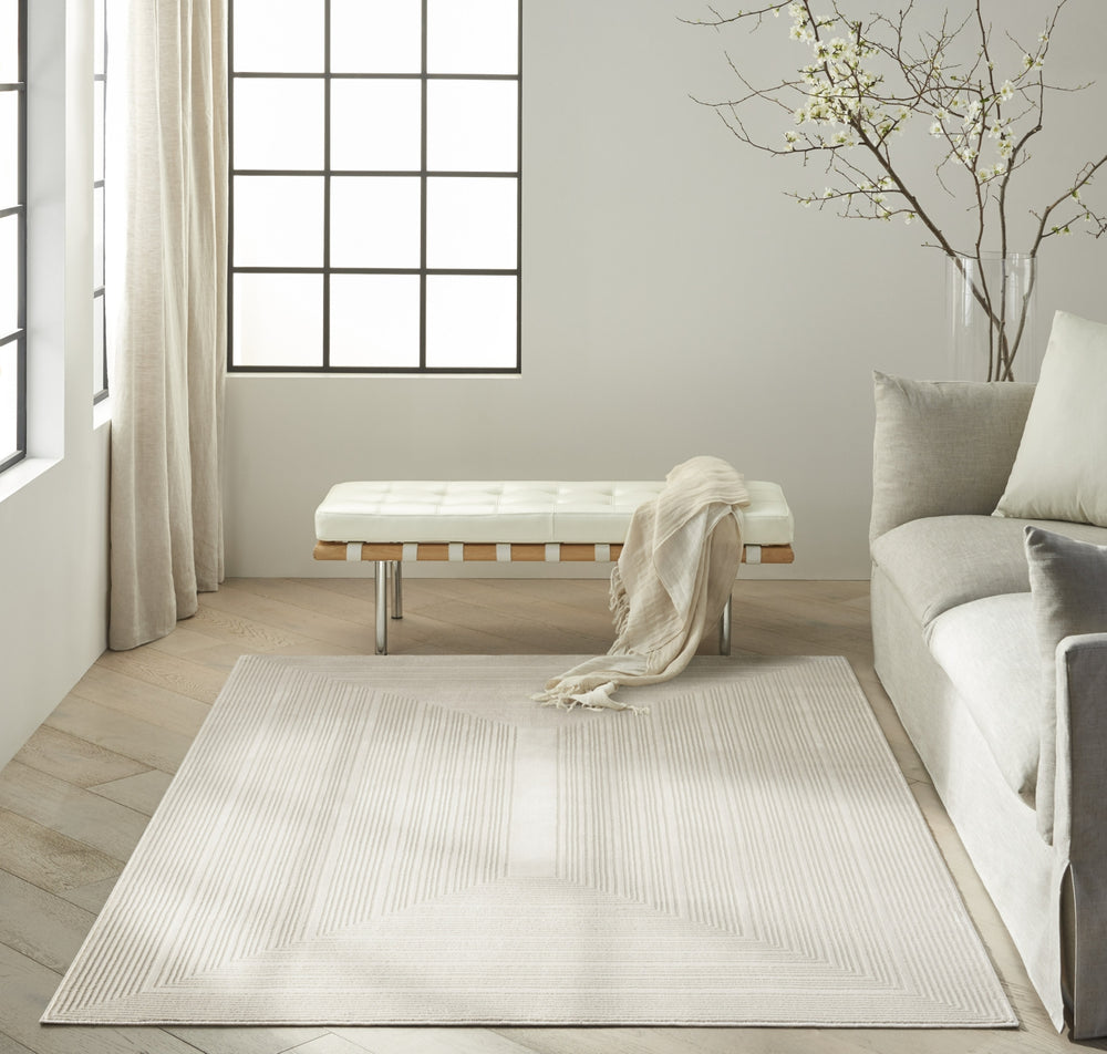 Calvin Klein Ck024 Irradiant IRR02 Ivory Area Rug Room Image Feature