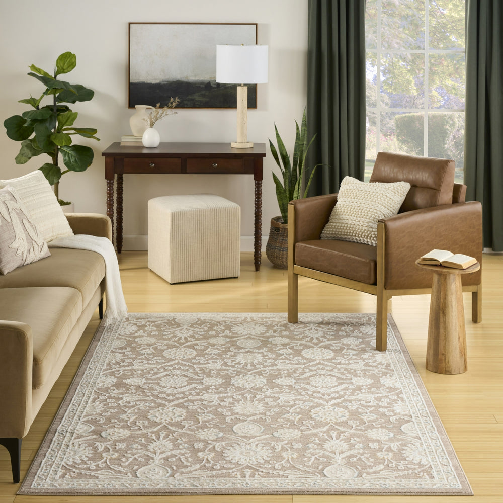Nourison Isla ISL01 Mocha Area Rug Room Scene Feature