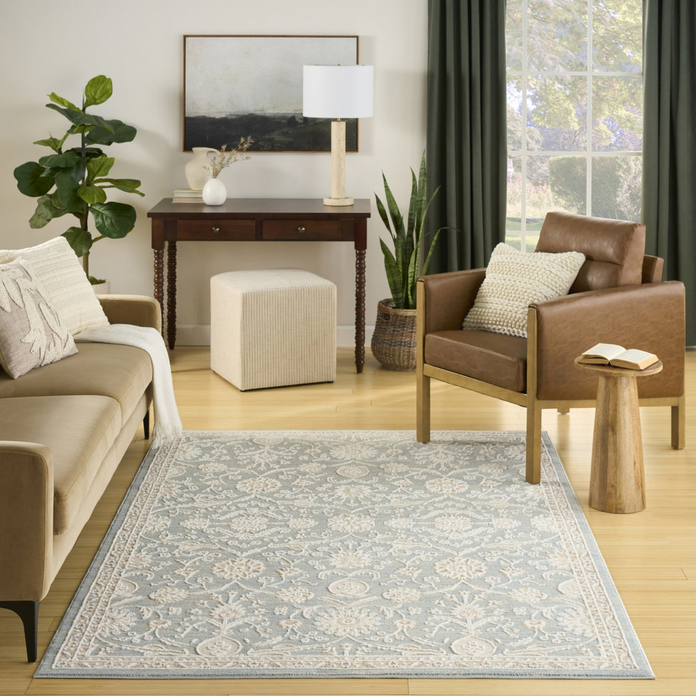 Nourison Isla ISL01 Blue Area Rug Room Image Feature