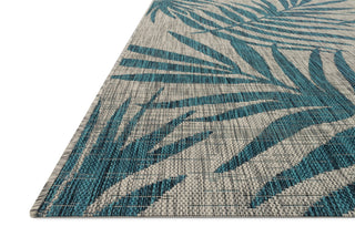 Loloi Isle IE-10 Grey/Aqua Area Rug Corner Image