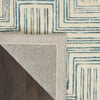 Nourison Interlock ITL06 Ivory Turquoise Area Rug Corner Image