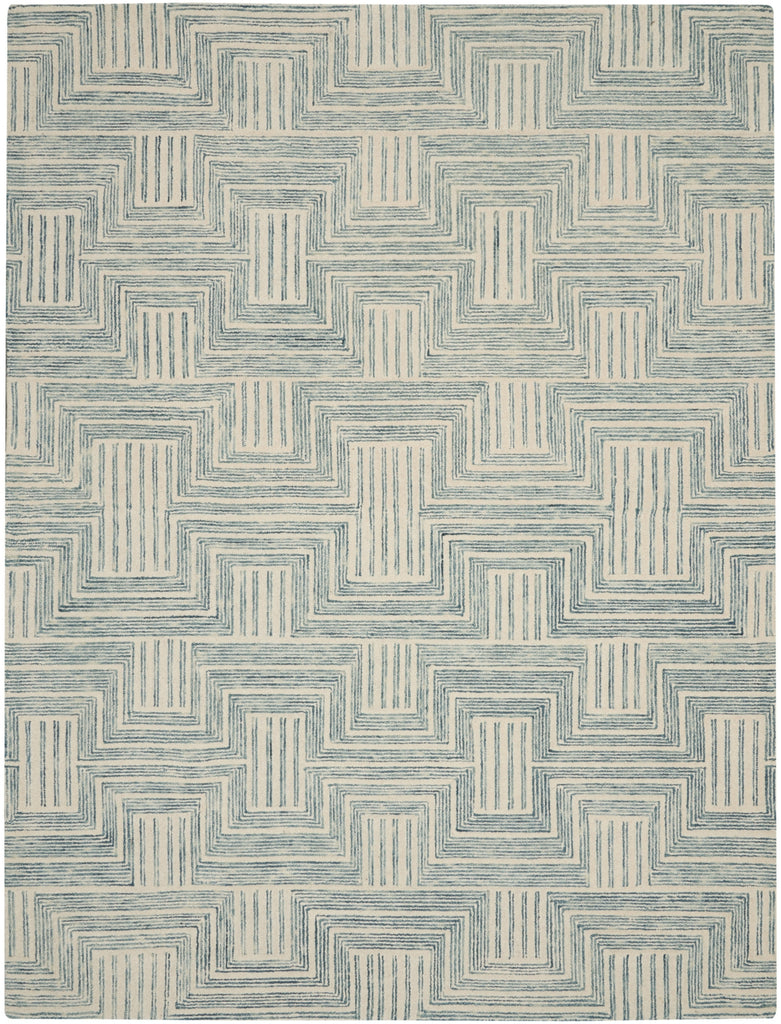 Nourison Interlock ITL06 Ivory Turquoise Area Rug main image
