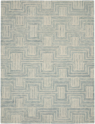 Nourison Interlock ITL06 Ivory Turquoise Area Rug main image