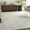 Nourison Interlock ITL06 Ivory Turquoise Area Rug Room Image Feature
