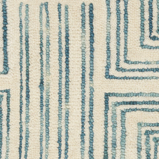 Nourison Interlock ITL06 Ivory Turquoise Area Rug Swatch Image