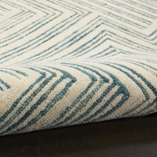 Nourison Interlock ITL06 Ivory Turquoise Area Rug Texture Image