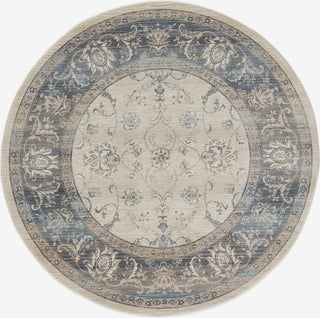 Momeni Izmir IZ-02 Blue Area Rug Round Image