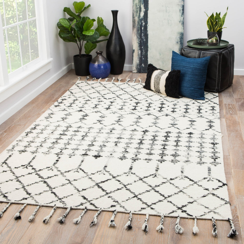 Jaipur Living Adair Riot ADA02 Ivory/Black Area Rug Lifestyle Image Feature