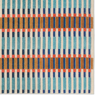 Jaipur Living Alina Notch ALI03 Blue/Orange Area Rug Detail Image