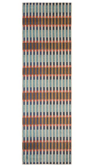 Jaipur Living Alina Notch ALI03 Blue/Orange Area Rug Runner Image