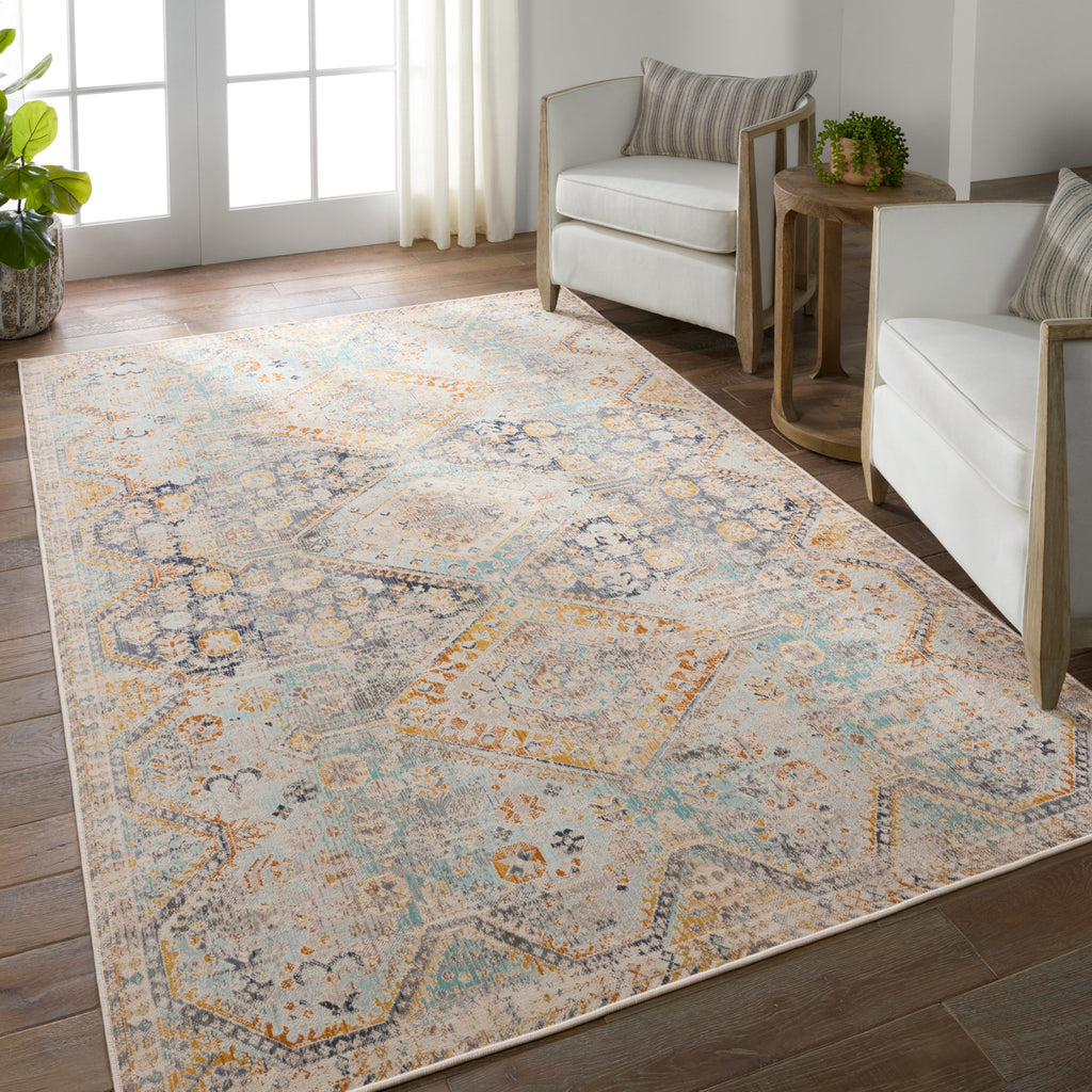 Jaipur Living Bequest Marquess BEQ02 Blue/Orange Area Rug by Vibe Lifestyle Image Feature