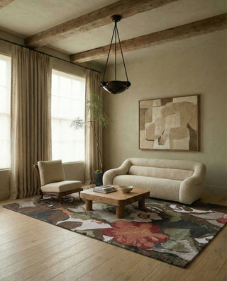 Jaipur Living Blue Petal Pusher BL12 Light Gray/Multicolor Area Rug Lifestyle Image Feature