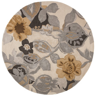 Jaipur Living Blue Petal Pusher BL65 Multicolor/White Area Rug Round