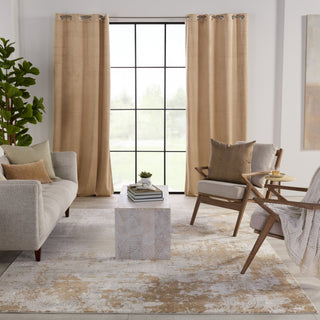 Jaipur Living Cirque Resa CIQ28 Gray/Gold Area Rug Lifestyle Image