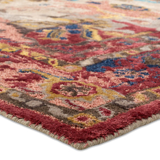 Jaipur Living Citrine Lilith CIT09 Red/Aqua Area Rug Corner Image